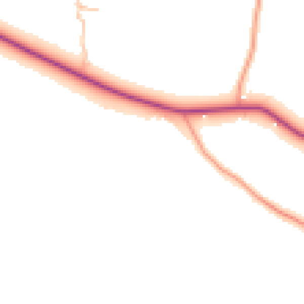 Daytime road noise heatmap for CV11 6QU