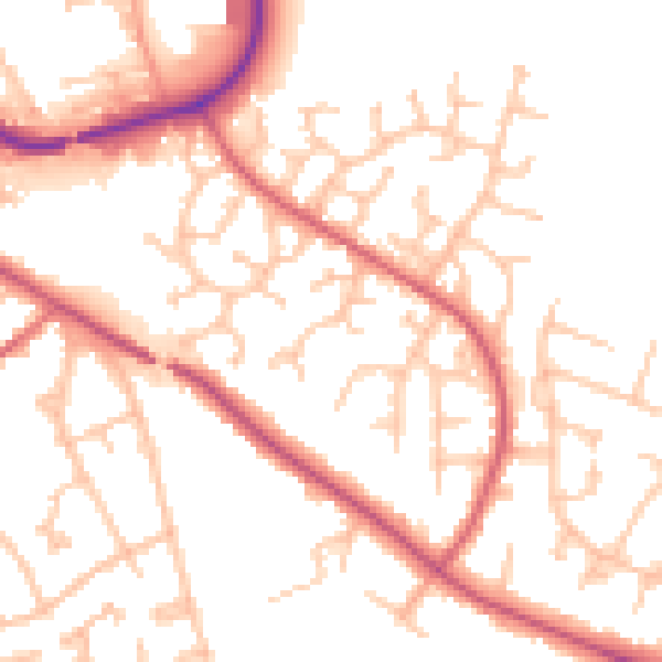 Daytime road noise heatmap for CV11 6SF