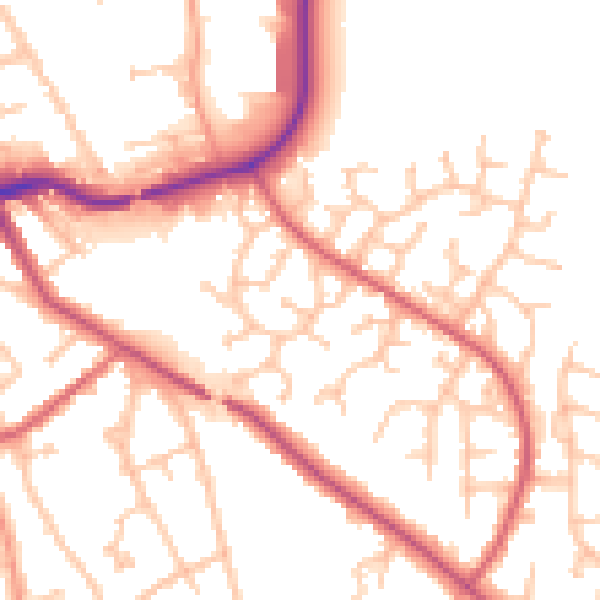 Daytime road noise heatmap for CV11 6SJ