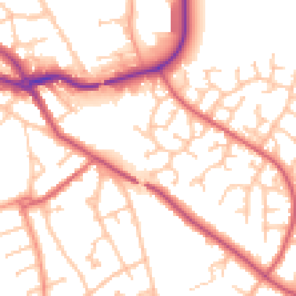 Daytime road noise heatmap for CV11 6SP