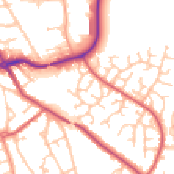 Daytime road noise heatmap for CV11 6SS