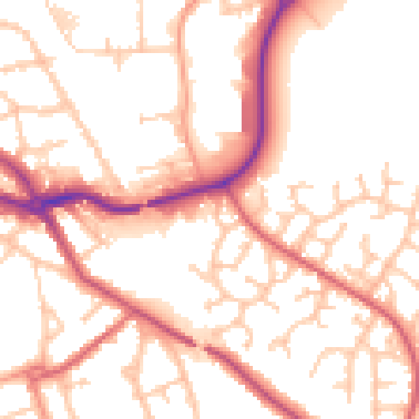 Daytime road noise heatmap for CV11 6ST