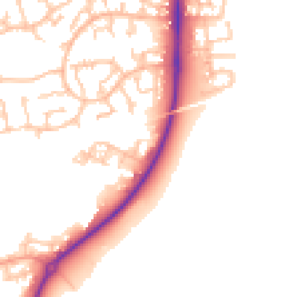 Daytime road noise heatmap for CV11 6TQ