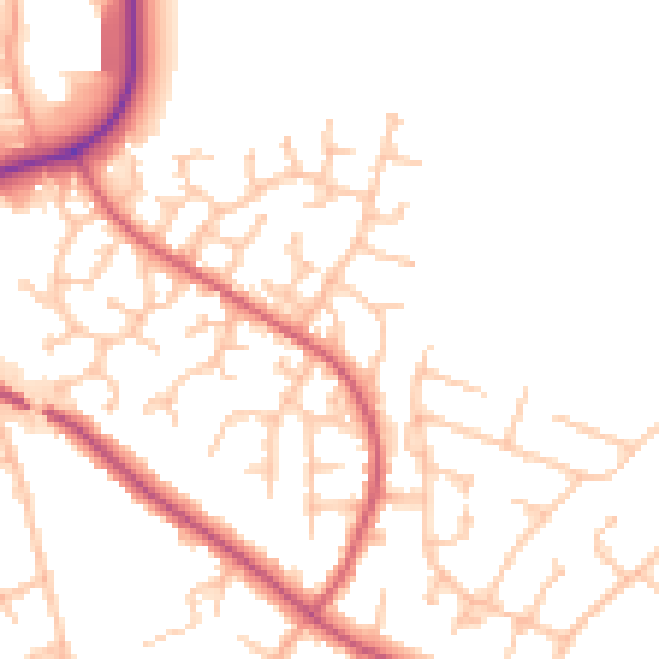 Daytime road noise heatmap for CV11 6WD