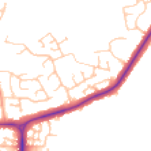 Daytime road noise heatmap for CV11 6WT