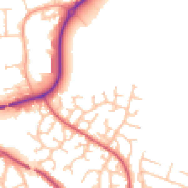 Daytime road noise heatmap for CV11 6XA