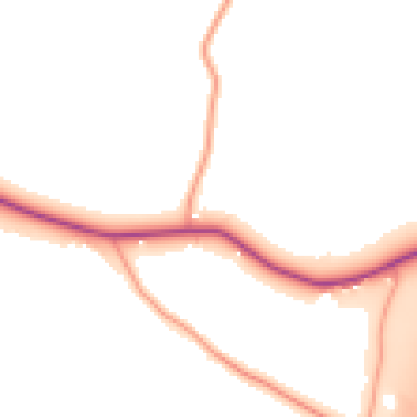 Daytime road noise heatmap for CV11 6XW