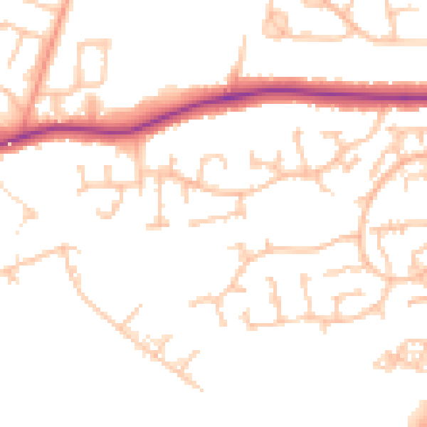 Daytime road noise heatmap for CV11 6YP
