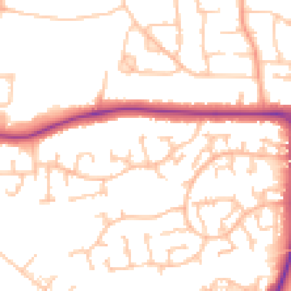 Daytime road noise heatmap for CV11 6YT