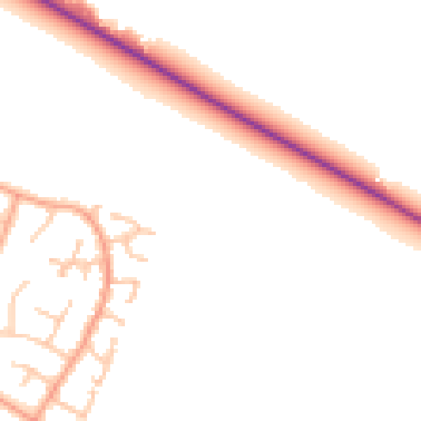 Daytime road noise heatmap for CV11 7AE