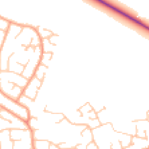 Daytime road noise heatmap for CV11 7AL