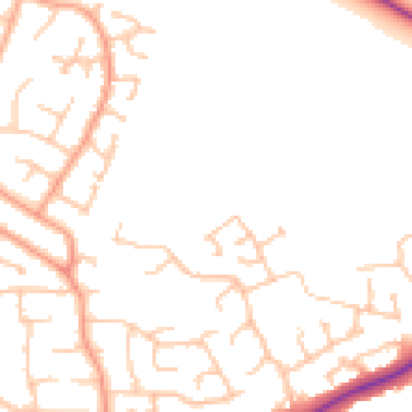 Daytime road noise heatmap for CV11 7AZ