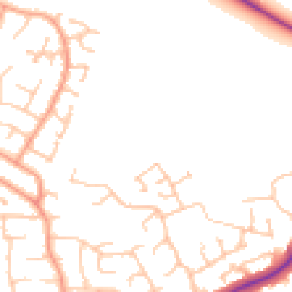 Daytime road noise heatmap for CV11 7BA