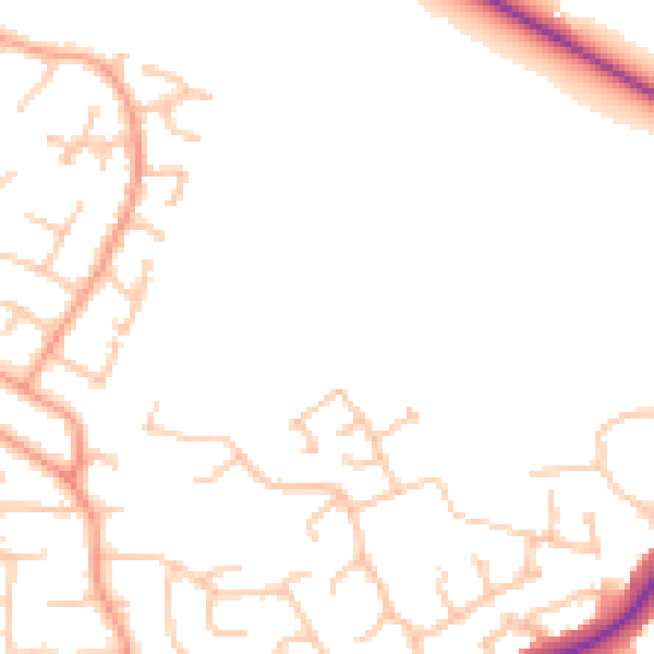 Daytime road noise heatmap for CV11 7BD