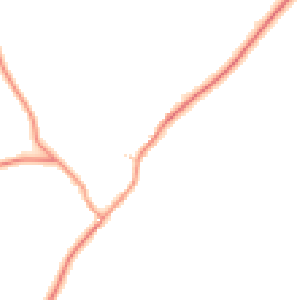 Daytime road noise heatmap for CV13 0AG