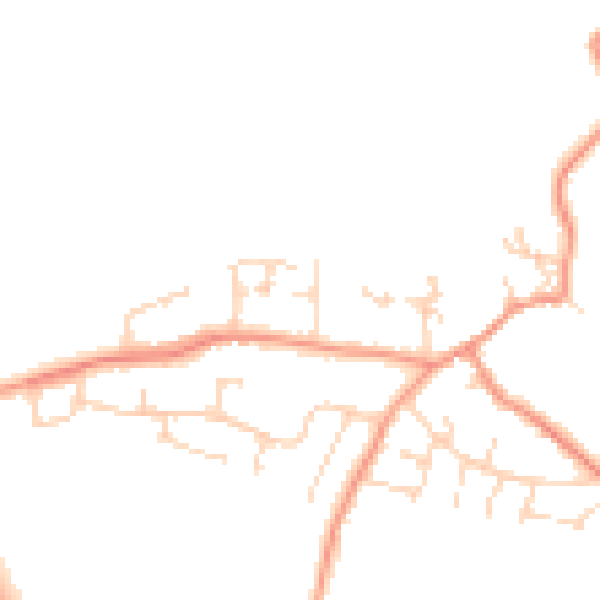 Daytime road noise heatmap for CV13 0AN