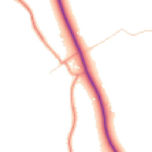 Daytime road noise heatmap for CV13 0AS