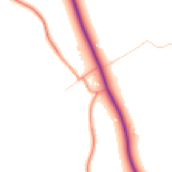 Daytime road noise heatmap for CV13 0AT