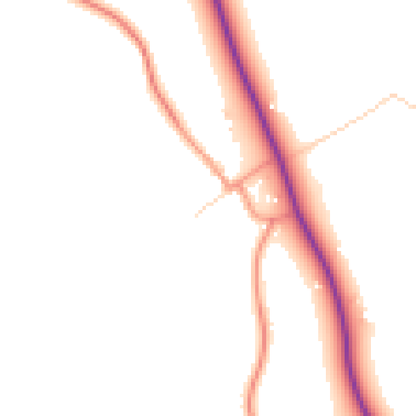 Daytime road noise heatmap for CV13 0AU