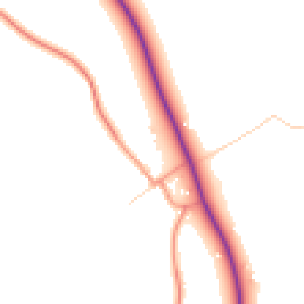 Daytime road noise heatmap for CV13 0AW