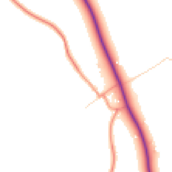 Daytime road noise heatmap for CV13 0AX