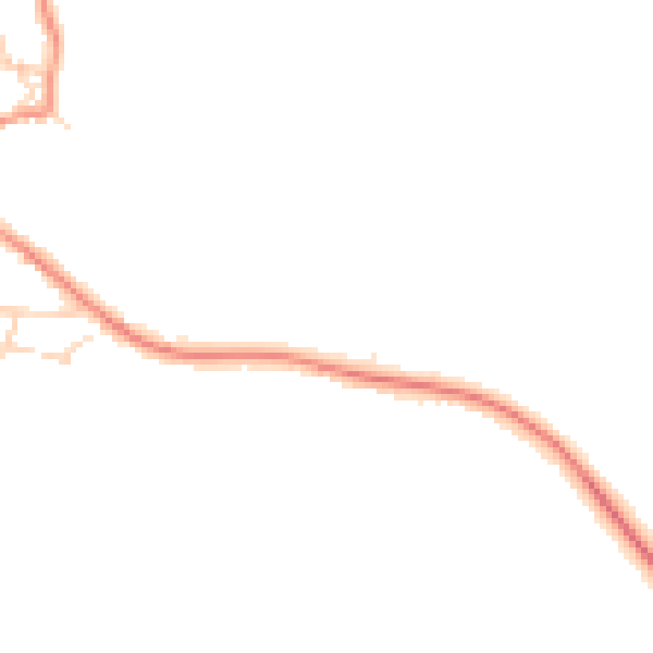 Daytime road noise heatmap for CV13 0AZ