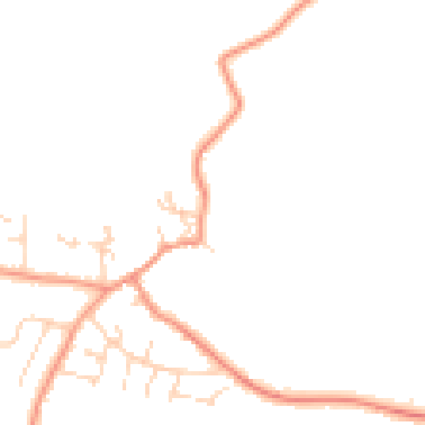 Daytime road noise heatmap for CV13 0BF