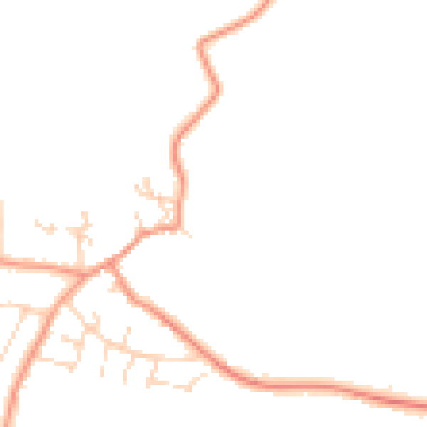 Daytime road noise heatmap for CV13 0BJ