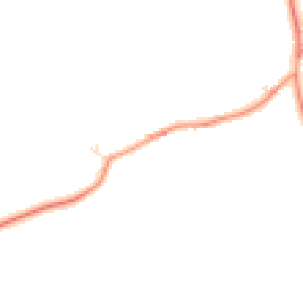Daytime road noise heatmap for CV13 0BQ