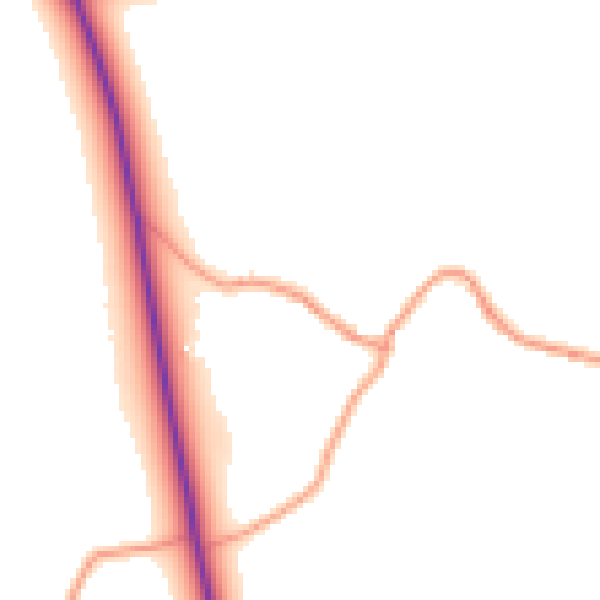 Daytime road noise heatmap for CV13 0BW