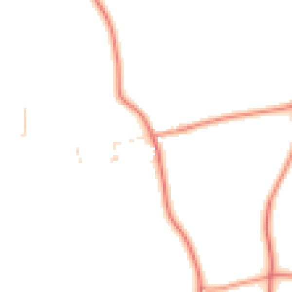 Daytime road noise heatmap for CV13 0DE