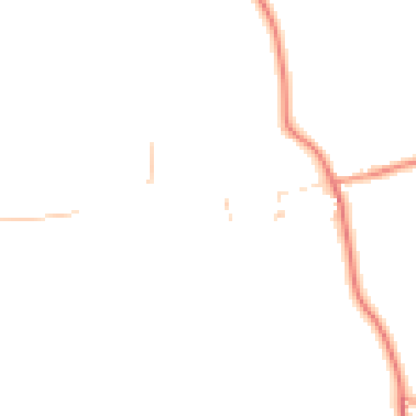 Daytime road noise heatmap for CV13 0DJ