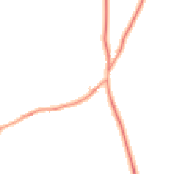 Daytime road noise heatmap for CV13 0DU