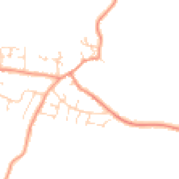 Daytime road noise heatmap for CV13 0DZ