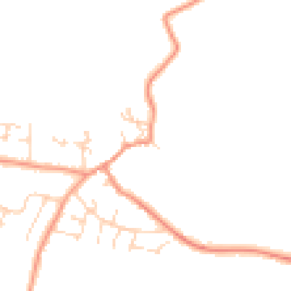 Daytime road noise heatmap for CV13 0EG