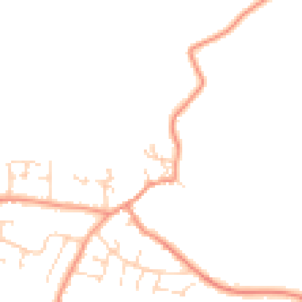 Daytime road noise heatmap for CV13 0EH