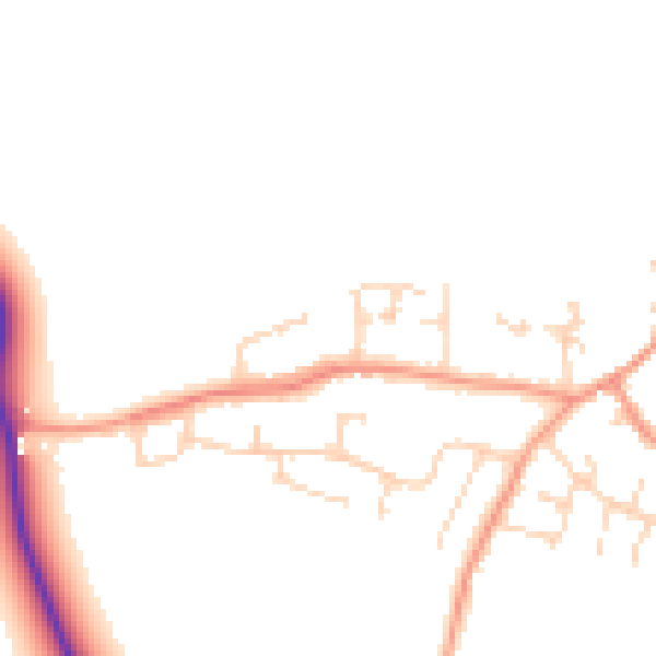 Daytime road noise heatmap for CV13 0ES
