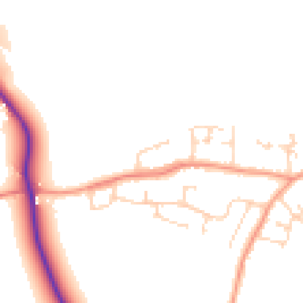 Daytime road noise heatmap for CV13 0ET