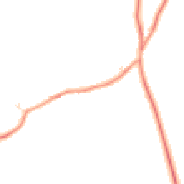Daytime road noise heatmap for CV13 0EZ