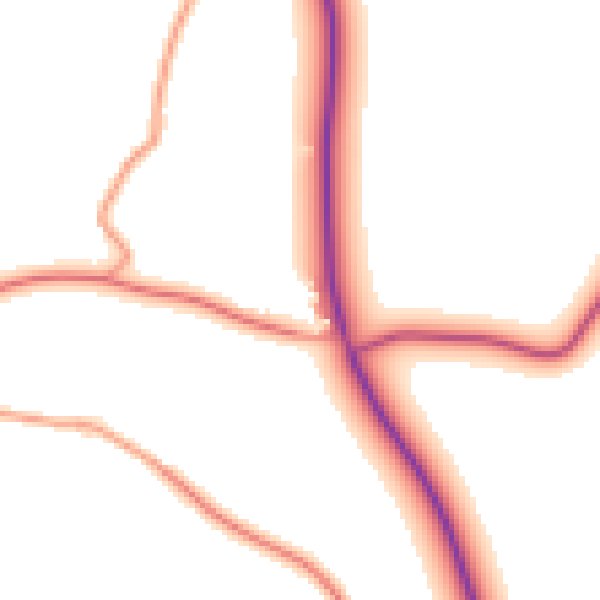Daytime road noise heatmap for CV13 0FD