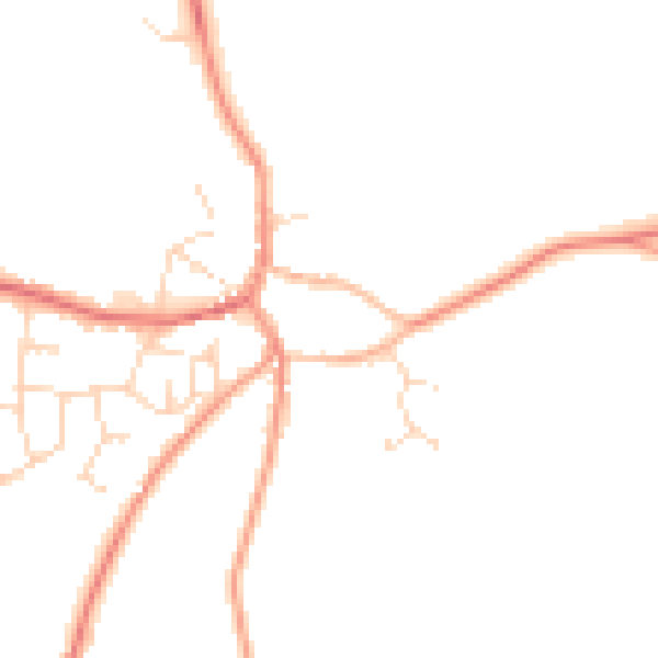 Daytime road noise heatmap for CV13 0GZ