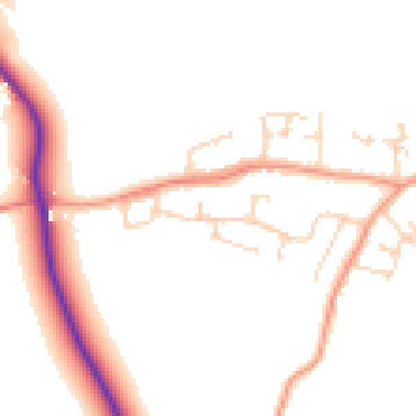 Daytime road noise heatmap for CV13 0HF