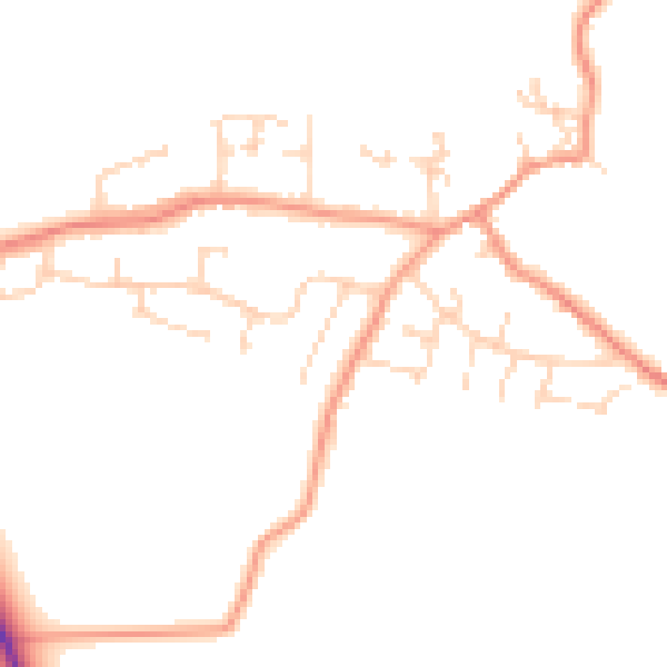 Daytime road noise heatmap for CV13 0HX