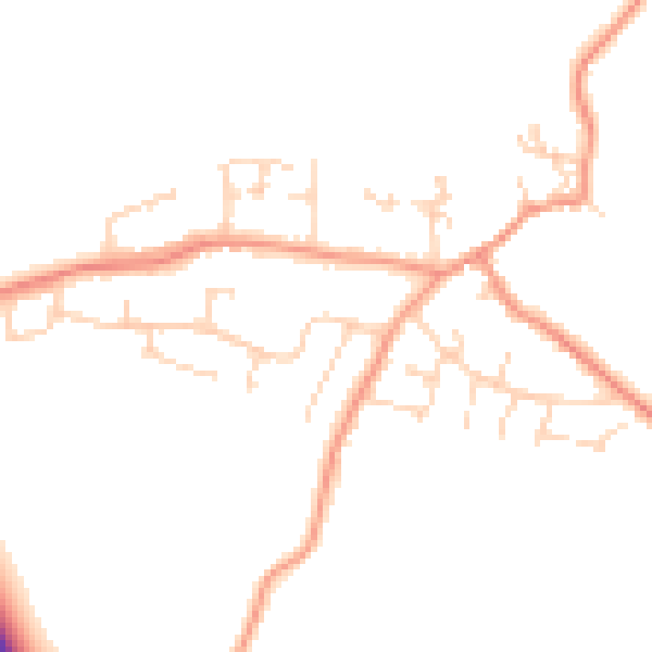 Daytime road noise heatmap for CV13 0HY