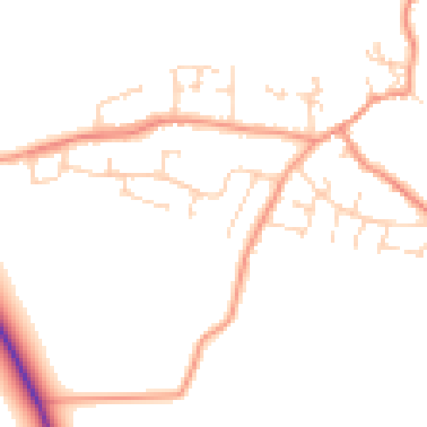 Daytime road noise heatmap for CV13 0HZ