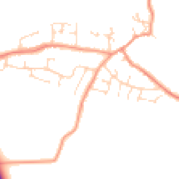 Daytime road noise heatmap for CV13 0JE