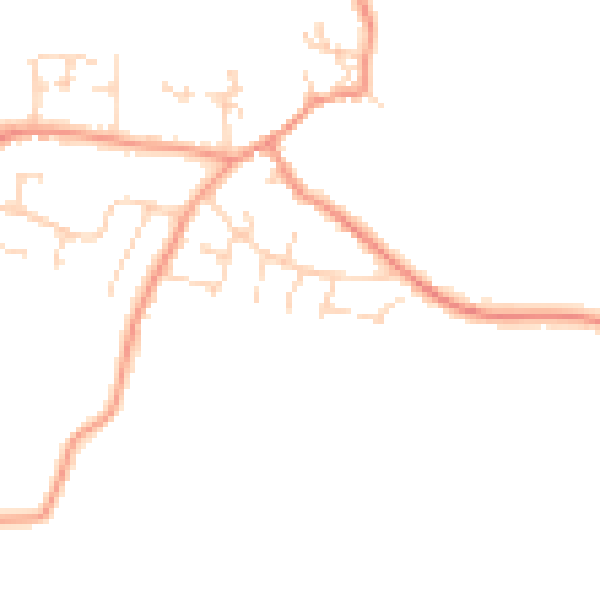 Daytime road noise heatmap for CV13 0JJ