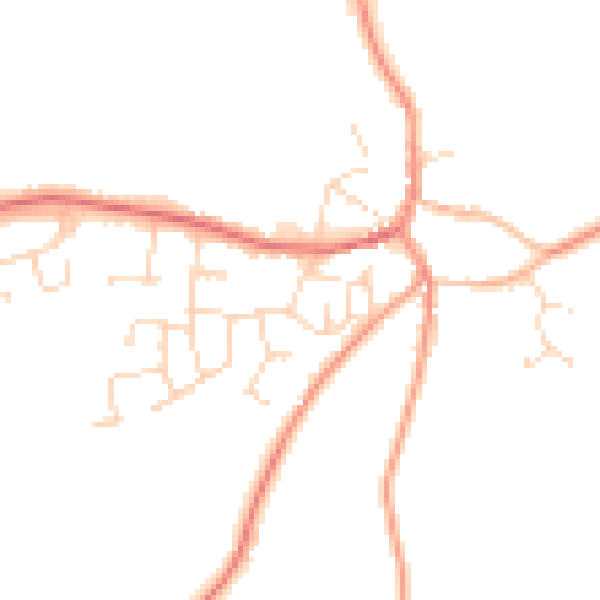Daytime road noise heatmap for CV13 0JY