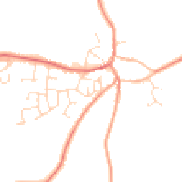 Daytime road noise heatmap for CV13 0JZ