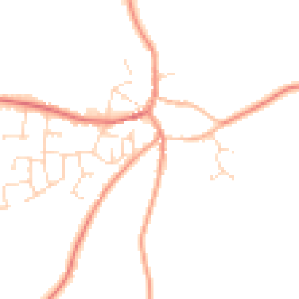 Daytime road noise heatmap for CV13 0LA